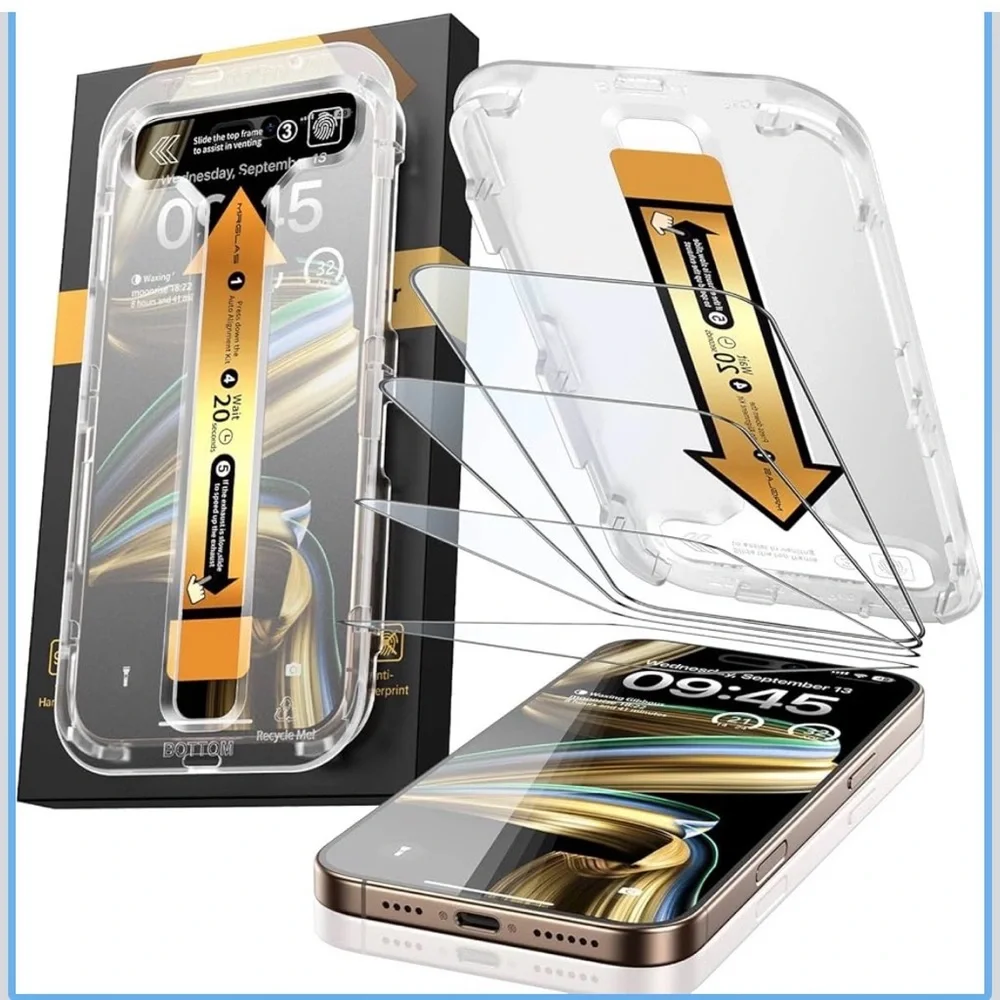 4-Pack TOP 9H+ Glass for iPhone 15 Pro Screen Protector military grade NEW